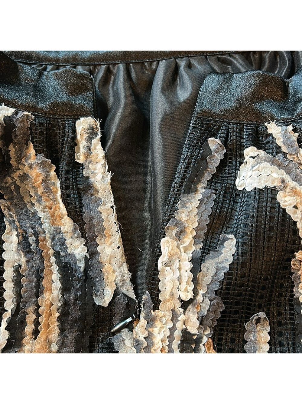 Endless Rose Black and Gray Abstract Pattern A-Line Midi Skirt Size Small - Picture 9 of 12